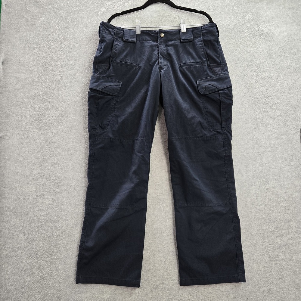 5.11 Tactical Women Pants US 14 Blue Cargo Ripstop Button 29" Inseam Workwear